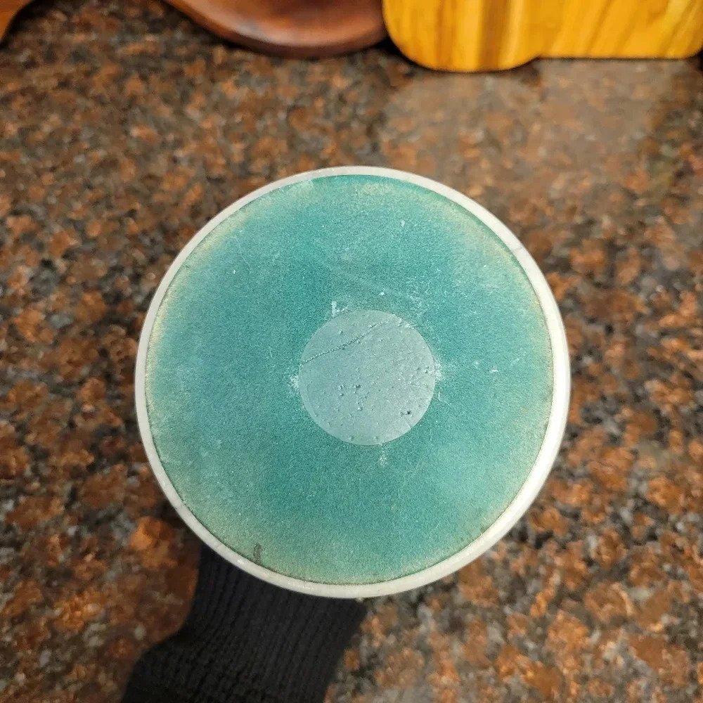 Genuine Marble Utensil Holder Crock Kitchen Modern Organic White Gray - Picture 4 of 5